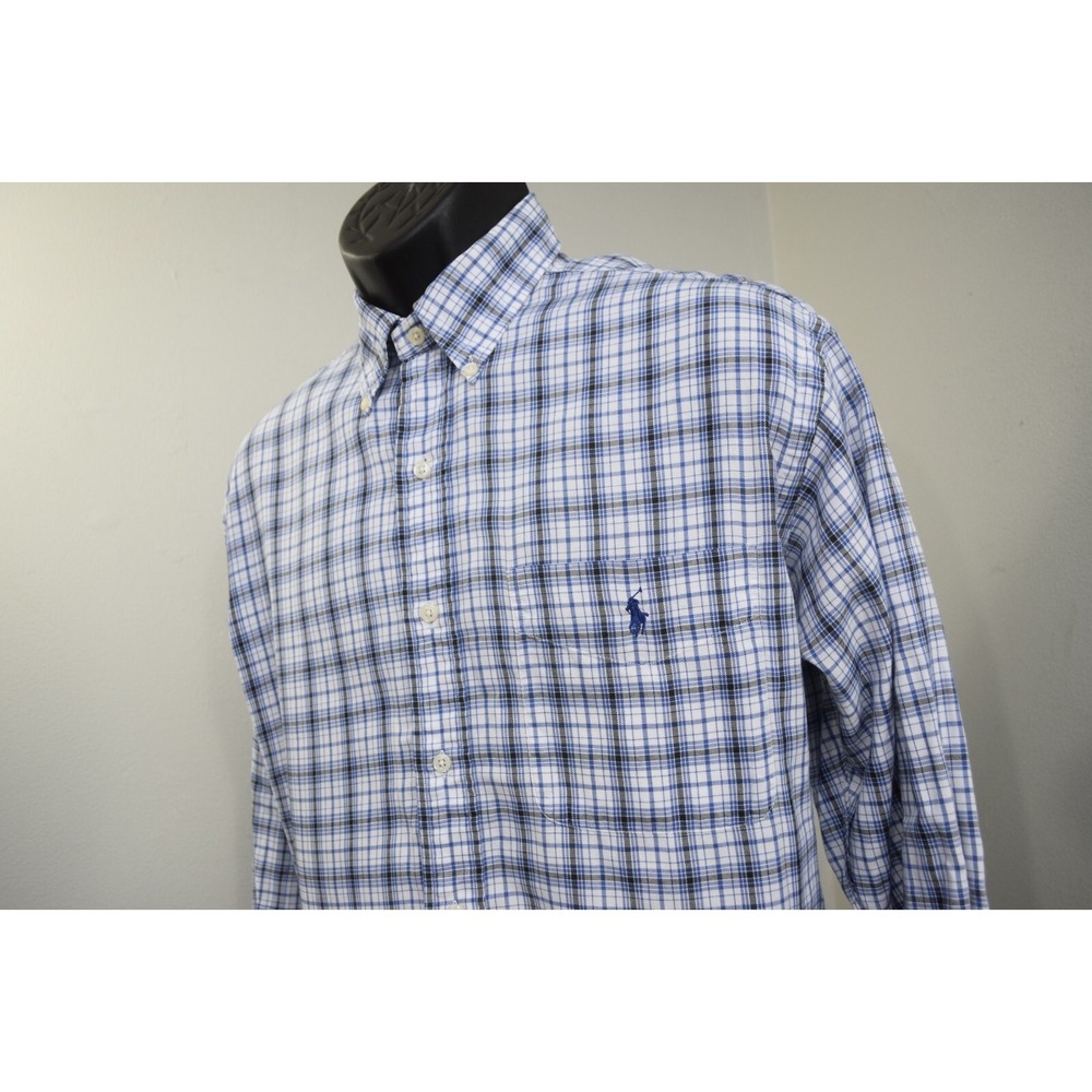 Polo Ralph Lauren Blaire Dress Shirt Plaid Long Sleeve Button Up Men Size Medium